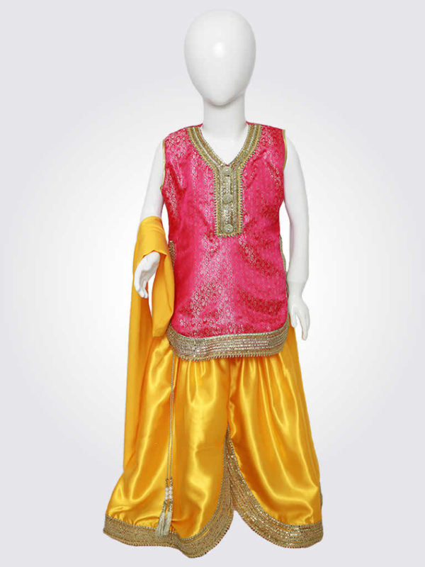 Pink Yellow Punjabi Laacha